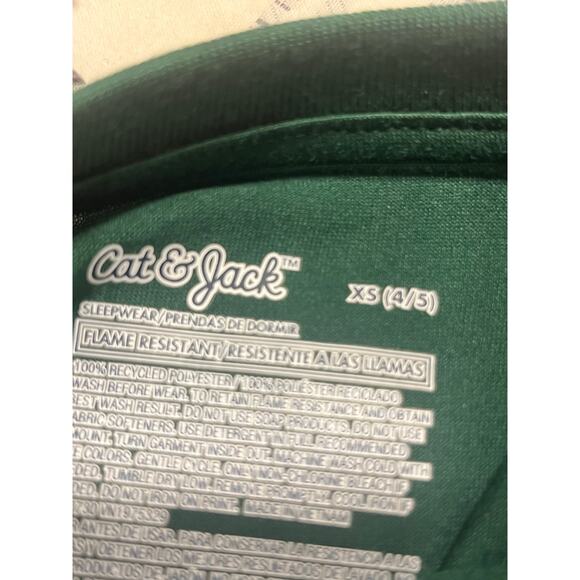 Boys' 2pc Plaid Short Sleeve  Pajama Set Cat & Jack Green Plaid Sz 4/5 6/7 - Picture 3 of 4